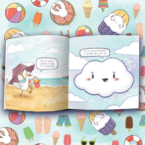 Interior pages from Goose and Cloud: Try Something New showing pastel illustrations