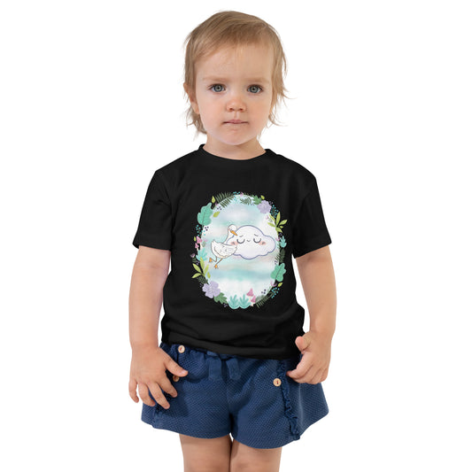 Goose and Cloud toddler t-shirt in black
