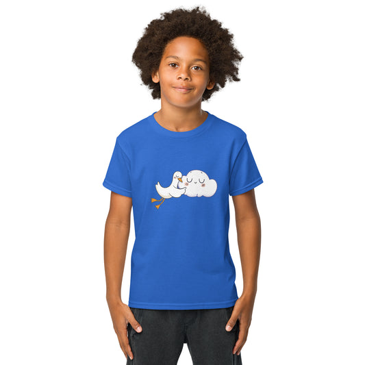 Goose and Cloud children's t-shirt in blue
